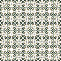 Geometric flower shape line grid seamless pattern green-gold color background. Simple Sino-Portuguese, Peranakan pattern. Use for fabric, textile, interior decoration elements, upholstery. vector