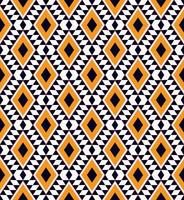 Geometric rhombus shape ethnic tribal seamless pattern background. Yellow blue color with native pattern. Use for fabric, textile, interior decoration elements, upholstery. vector