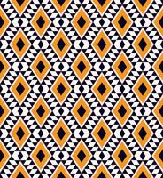 Geometric rhombus shape ethnic tribal seamless pattern background. Yellow blue color with native pattern. Use for fabric, textile, interior decoration elements, upholstery. vector