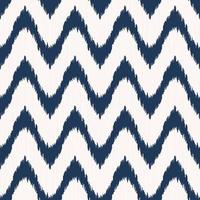 Ikat rounded zig zag or line wave shape seamless pattern modern blue color texture background. Use for fabric, textile, cover, upholstery, interior decoration elements. vector