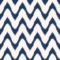 Ikat rounded zig zag or line wave shape seamless pattern modern blue color texture background. Use for fabric, textile, cover, upholstery, interior decoration elements. vector