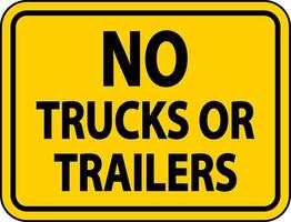 No Trucks or Trailers Sign On White Background vector