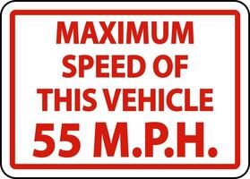 Maximum Speed 55 MPH Label Sign On White Background vector