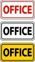 Office Sign On White Background vector