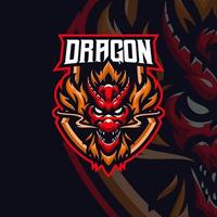 plantilla de logotipo de mascota de juego dragon esport vector
