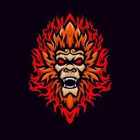 plantilla de logotipo de mascota de juego wukong esport vector