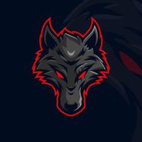 plantilla de logotipo de mascota de juego wolf esport