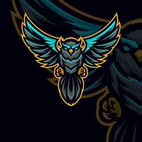 Owl esport gaming mascot logo template vector