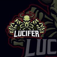 Lucifer esport gaming mascot logo template vector