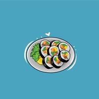 ilustración de kimbap vector