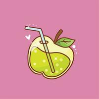 ilustración de hielo de manzana vector