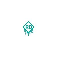 Letter RD logotype in green color design concept vector