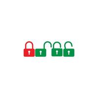 lock and unlock set icon vector