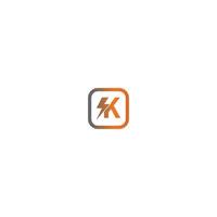 Lightning Letter K logotype gradient color vector