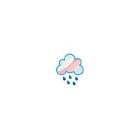 Rainy cloud logo icon concept vector