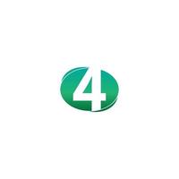 Number 4 icon logo creative design vector