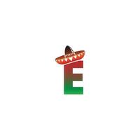 diseño de concepto de sombrero mexicano letra e vector