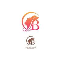 Beautiful face logo letter B icon in front  design vector