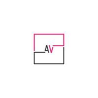 AV logo letter design concept vector