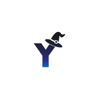 Letter Y witch hat concept design vector