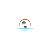 palm beach, concepto de logotipo de vitamina vector