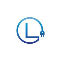 Power cable forming letter L logo vector