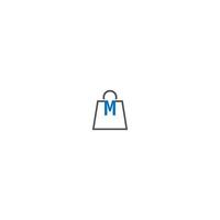 Letter M  on shopping bag vector