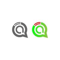 Letter A Wireless Internet in the chat bubble logo