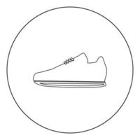 Sport shoes icon black color in circle vector