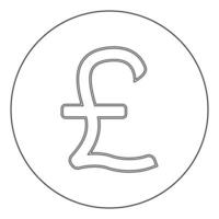 Pound sterling icon black color in circle vector