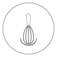 Whisk icon black color in circle vector