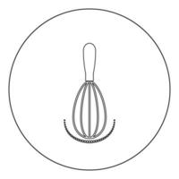 Whisk icon black color in circle vector