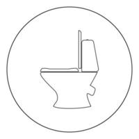 Toilet bowl icon black color in circle vector