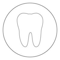 Tooth icon black color in circle vector