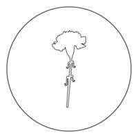 Carnation icon black color in circle vector