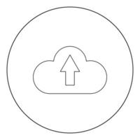 icono de servicio en la nube color negro en círculo vector