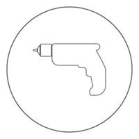 Hand drill icon black color in circle vector