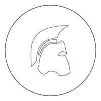 Spartan helmet icon black color in circle vector