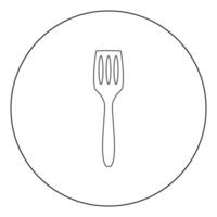 icono de espátula de cocina color negro en círculo vector