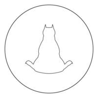 Dog from back view icon black color in circle vector