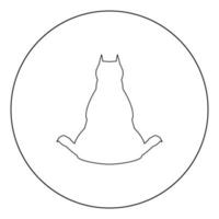 Dog from back view icon black color in circle vector