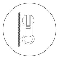 Zipper icon black color in circle vector