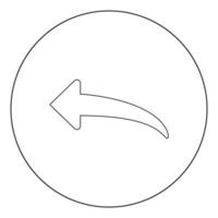 Arrow return or reply icon black color in circle vector