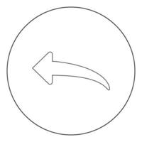 Arrow return or reply icon black color in circle vector