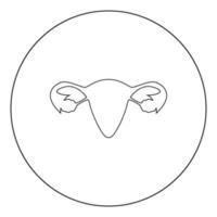 Uterus icon black color in circle vector