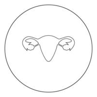 Uterus icon black color in circle vector