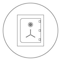 Safe icon black color in circle vector