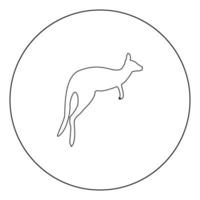 Kangaroo icon black color in circle vector