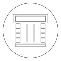 Shopfront icon black color in circle vector