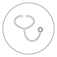 Stethoscope icon black color in circle vector